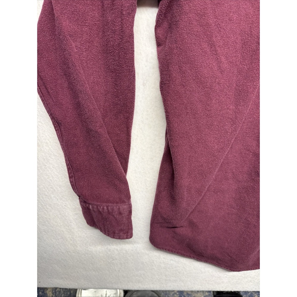 Lands End Chamois Shirt Men XXL Maroon Flannel Casual Outdoor Campcore Cabincore - Picture 14 of 16
